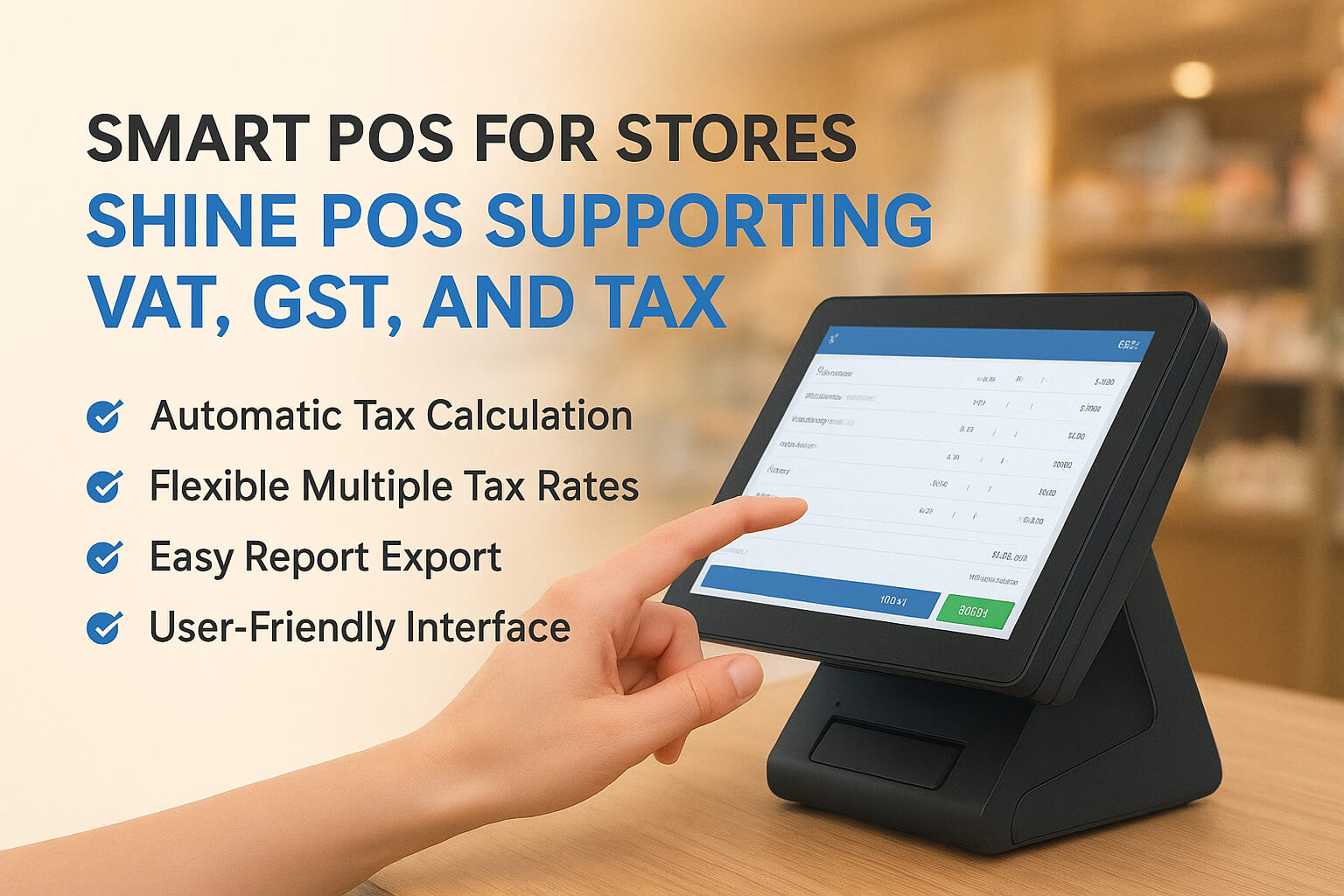 全球零售必备：支持多国税率设置的 VAT/GST POS 的尚博思英文POS收银系统